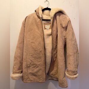 St. John’s Bay tan faux fur lined Suede Jacket